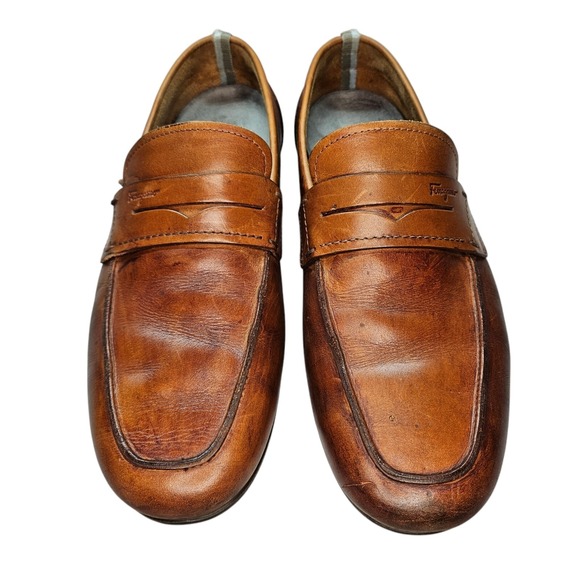 Salvatore Ferragamo Men\'s Brown Leather Penny‎ Loafers Dress Shoes Size 8 EE/EEE main image 14